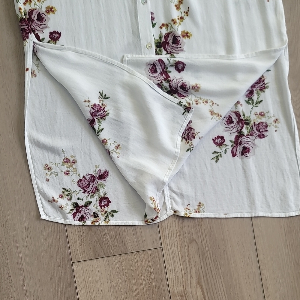 Lovestitch Floral Print Button-Down Midi Slit Dress Beach Cover Up - Picture 11 of 11